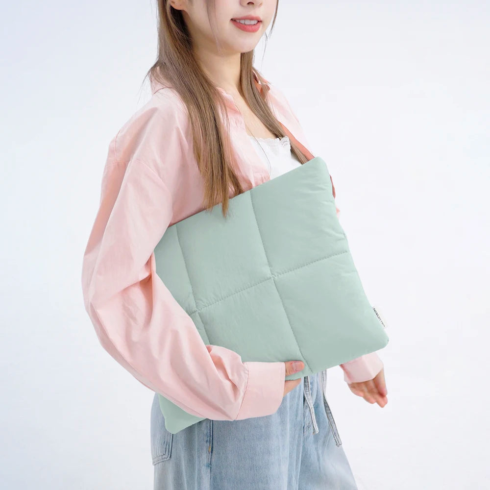 Puffy 13 14 Inch Laptop Sleeve Quilted Padded Computer Cover Bag for Women 14 16 inch Laptop Carrying Case for Macbook Air Pro