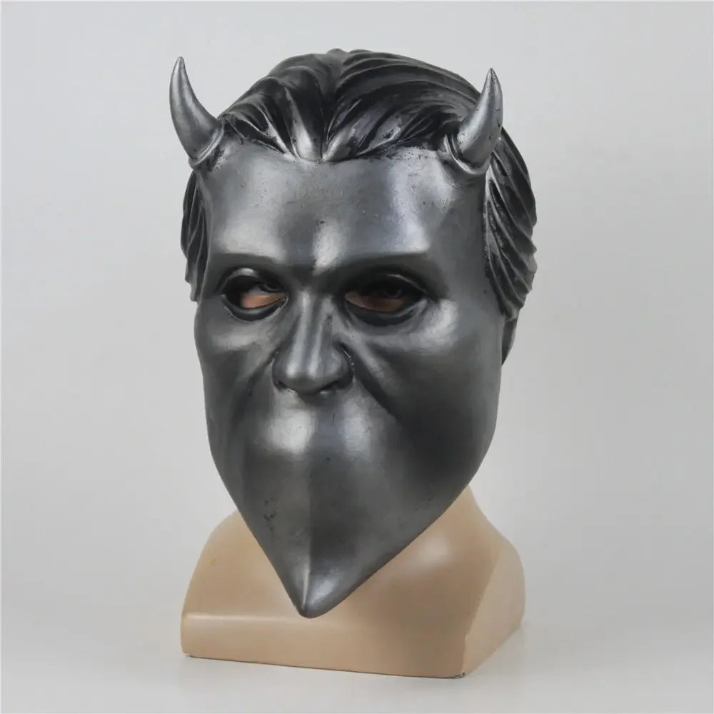 Nameless Ghouls Mask Deluxe Latex Ghost Band Mask Halloween Cosplay Party Props Silvery