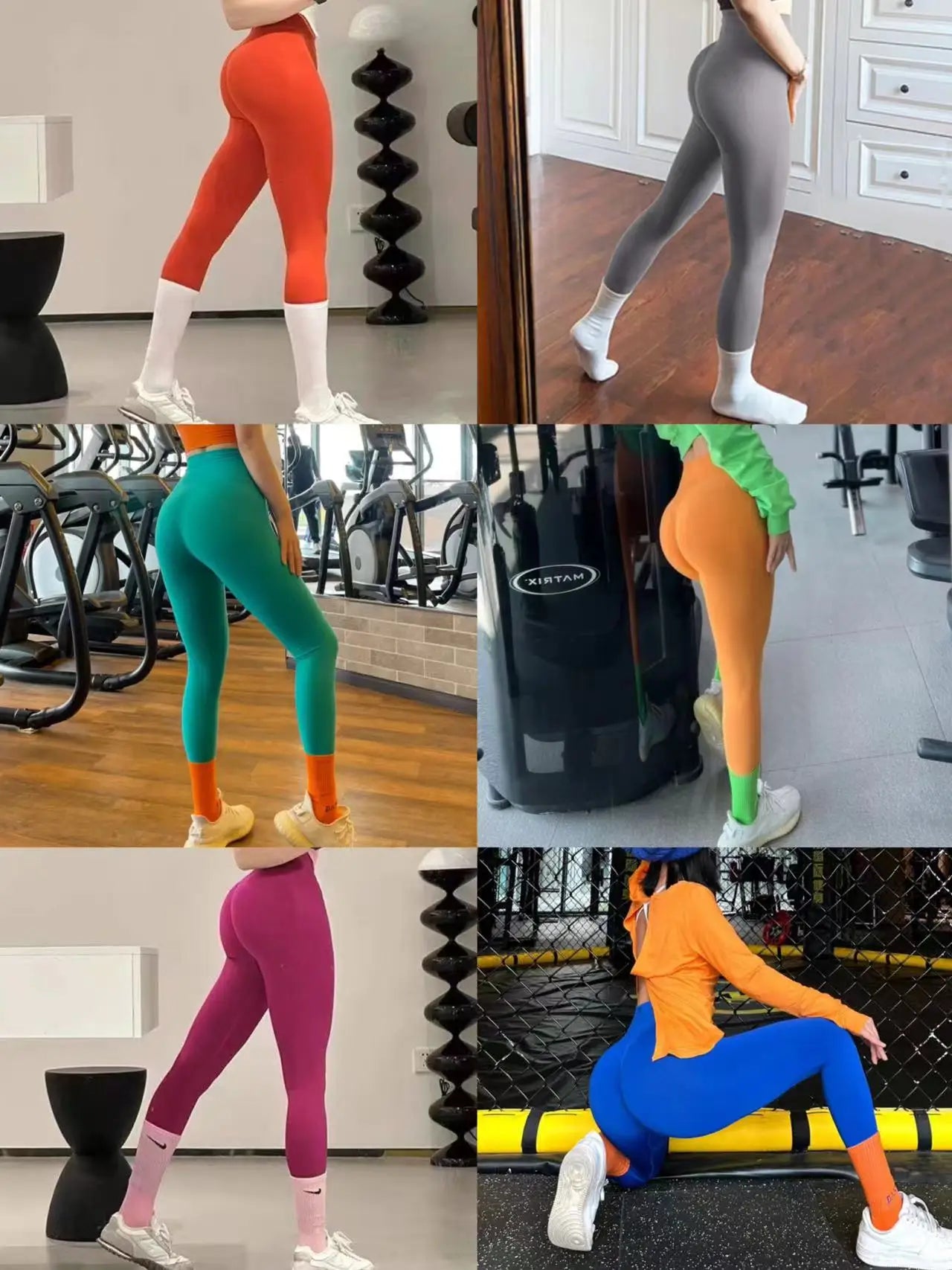 Women High Waist Scrunch Gym Leggings Butt Elastic Solid Workout Yoga Running Tights Casual Outdoor Sports Training Leggins
