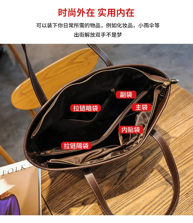 New Fashion Women's Tote Bag Trend Brand Retro Printed Shoulder Bag Large Capacity Elegant Commuter Bag Designer Luxury Handbag