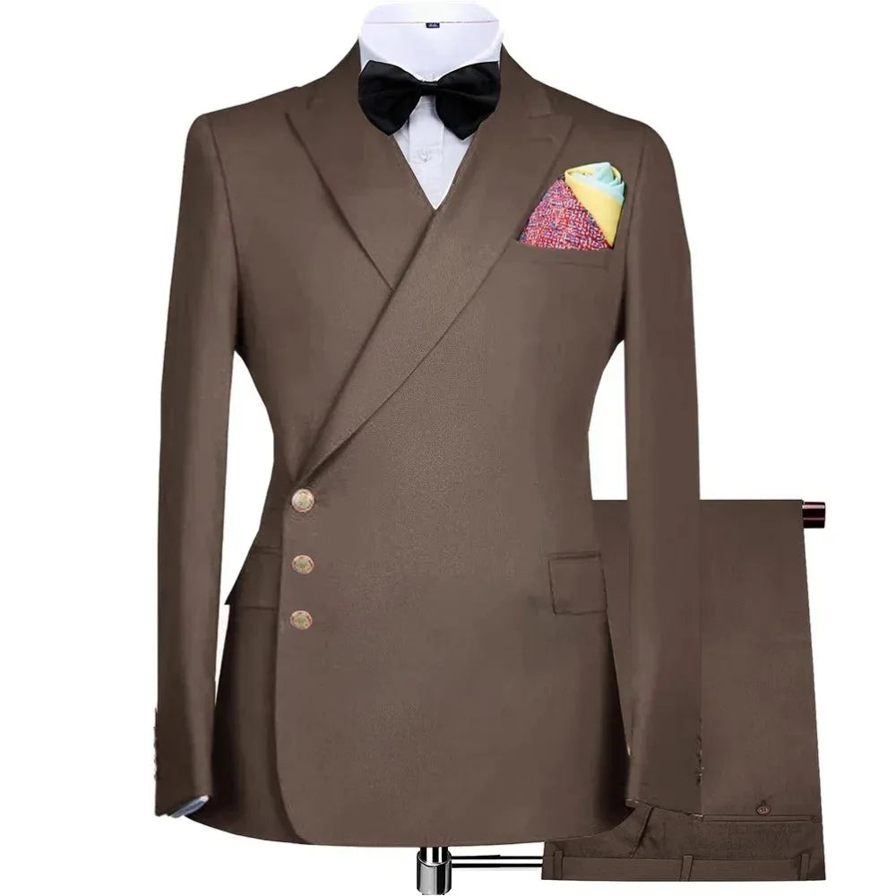 Formal Men Suits Spacial Design 3 Buttons Blazer Pants Business Wedding Groom Prom Tailored Made Suits For Men
