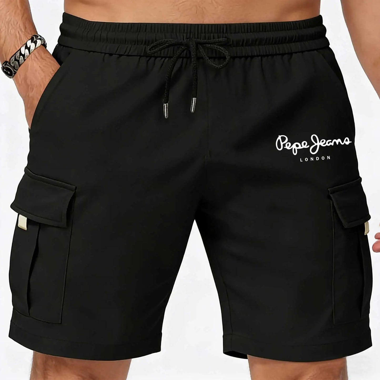 2026 Mens Cargo Shorts Summer Letter Print Short Casual Shorts for Outdoor Work Hiking Travel Durable Multi Pocket Lightweight
