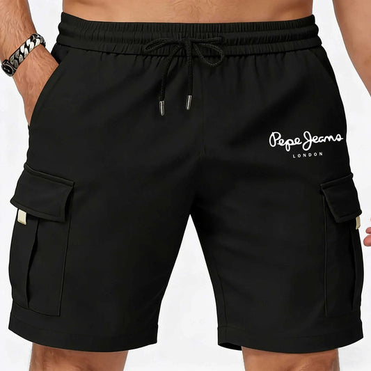 2026 Mens Cargo Shorts Summer Letter Print Short Casual Shorts for Outdoor Work Hiking Travel Durable Multi Pocket Lightweight