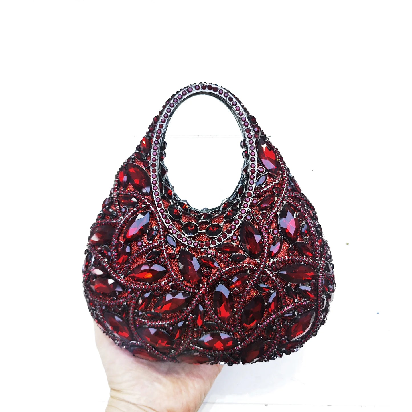 XIYUAN Women Red Rhinestone Evening Party Bags Fashion Shiny Diamond Handbag Wedding Bridal Clutches Gold Luxury Designer Purses