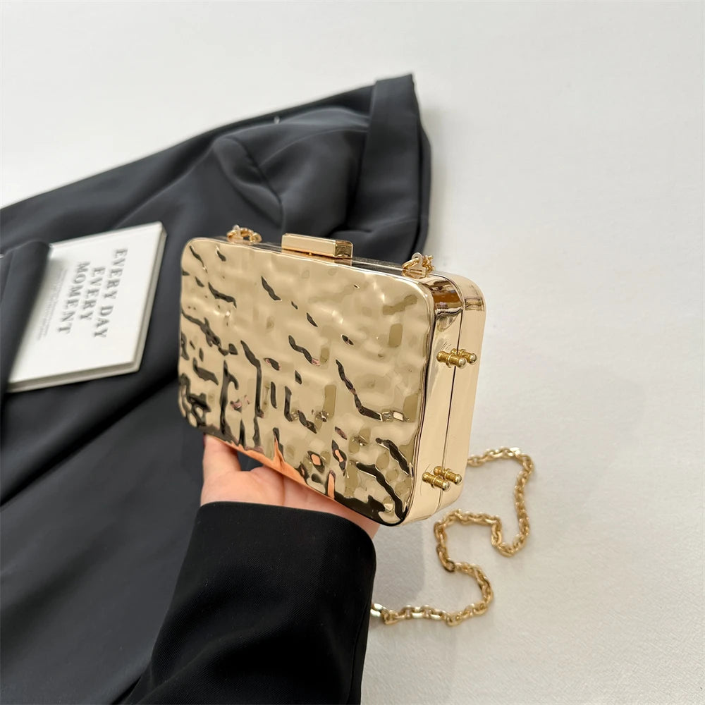 MOODS Luxury Golden Evening Bags For Women Wedding Dinner Party Chain Shoulder Cross Body Bag 2024 Designer Purses And Handbags