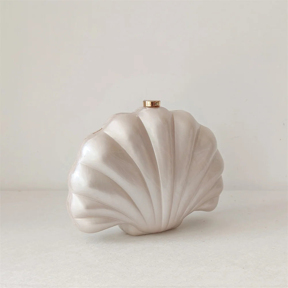 Female Shell Acrylic Box Clutches Lady Gift Evening Bag Party Prom Stones Handbags Luxury Women Wedding Bridal Clutch Purse Bag