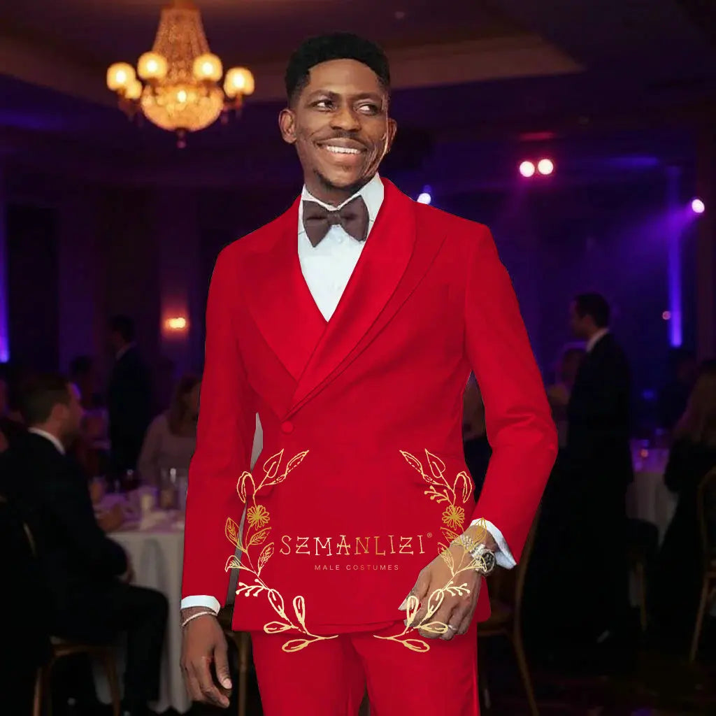 Beige Men's Wedding Suits Unique Collar Male Formal Groom Tuxedo Slim Fit Suit Outfits Elegant 2 Pieces Custom Made Male Suit