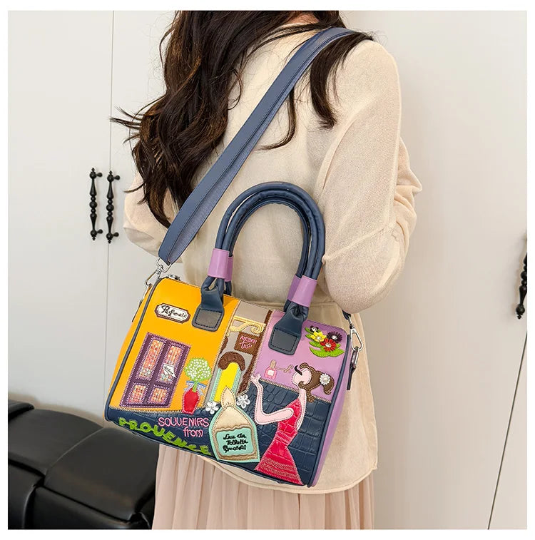 Design Patchwork Zipper 2026 Hot Sale Women's Bags Retro High Quality Women's Bags PU New Personality Stylish Shoulder Bags