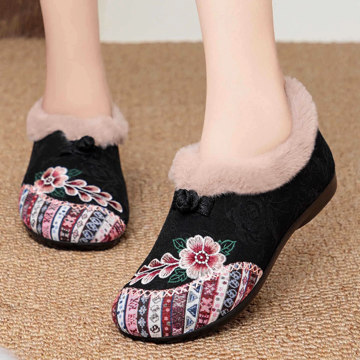 Fashion Women's Shoes Zapatillas De Mujer Cotton Shoes Woman Botines Embroidered Snow Boots Women Botas Winter Warm Short Boots