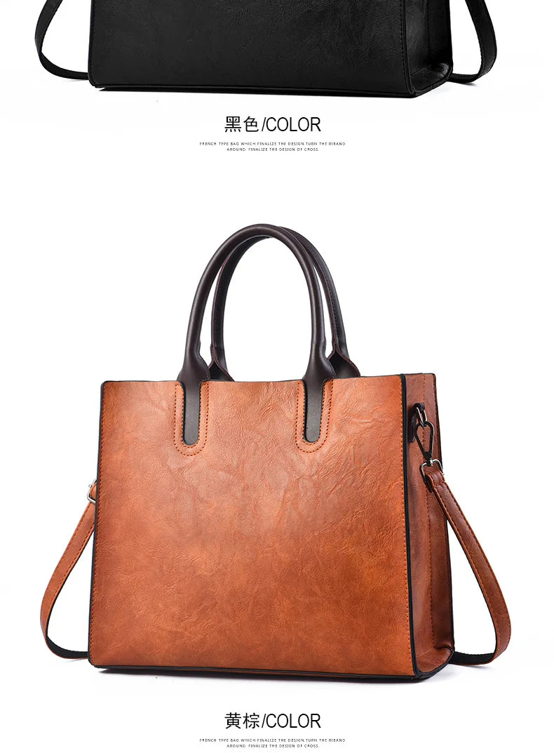 Large Capacity Women's Casual Tote Bag Women Leather Handbags Ladies Square Shoulder Bag Bolsas Femininas Fashion Crossbody Bag