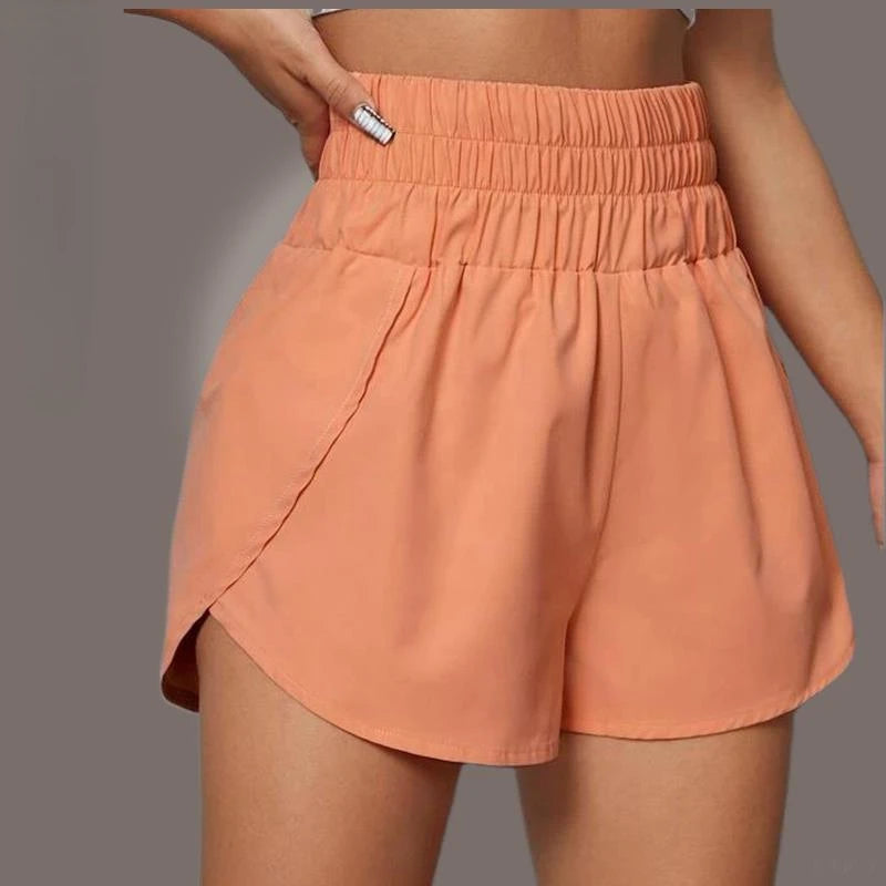 High Waisted Running Yoga Shorts for Women, Quick Dry Light Weight Liner High Split Athletic Gym Workout Shorts