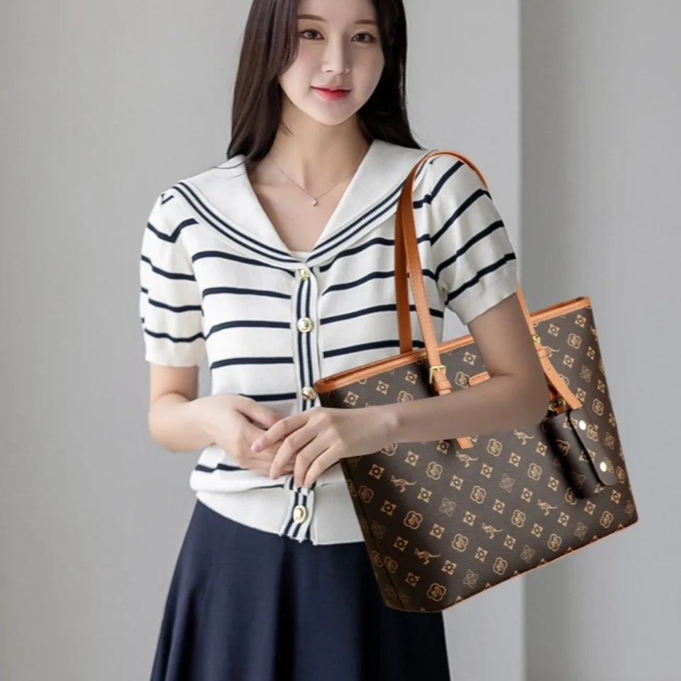 Genuine Brand High Quality Leather Casual Tote Luxury Handbags Women Bags Designer Shoulder Top-handle Bags for Women Sac