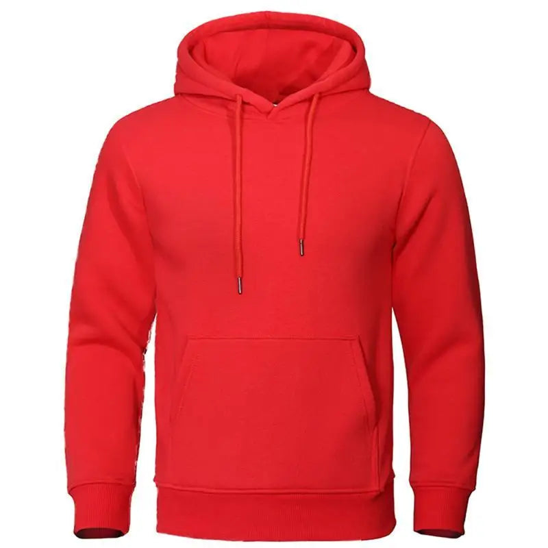 Winter Solid Color Men Hoodies Fleece Warm Mens Sweatshirt Fashion Men Fleece Warm  Sweatshirt