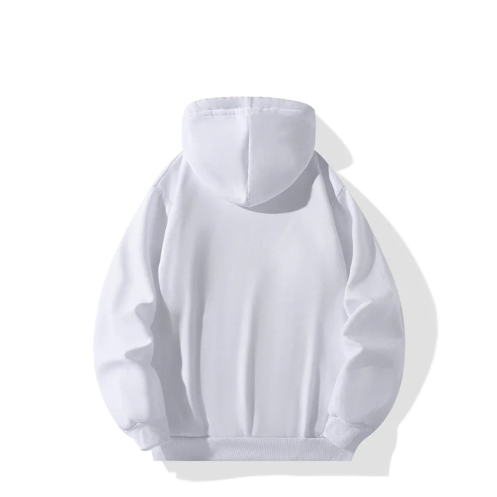 Solid Color Sports Casual Hoodies Men Women Spring Autumn Fleece Warm Sweatshirts Hip Hop Streetwear Fashion Loose Pullover Tops