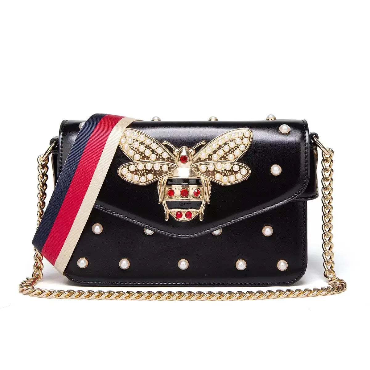 Fashion Luxury Brand Women Handbag 2026 New Retro Bee Female Shoulder Bags Simple High Quality Leather Chain Crossbody Bags