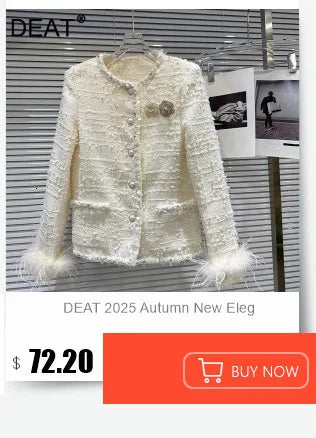 DEAT 2026 Autumn New Fashion Metal Buckle Design Shoulder Strap Denim Short Jacket For Women High Street Coat Female 11A06995