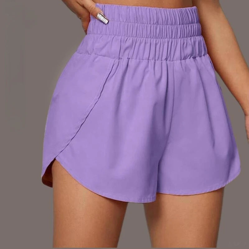 High Waisted Running Yoga Shorts for Women, Quick Dry Light Weight Liner High Split Athletic Gym Workout Shorts
