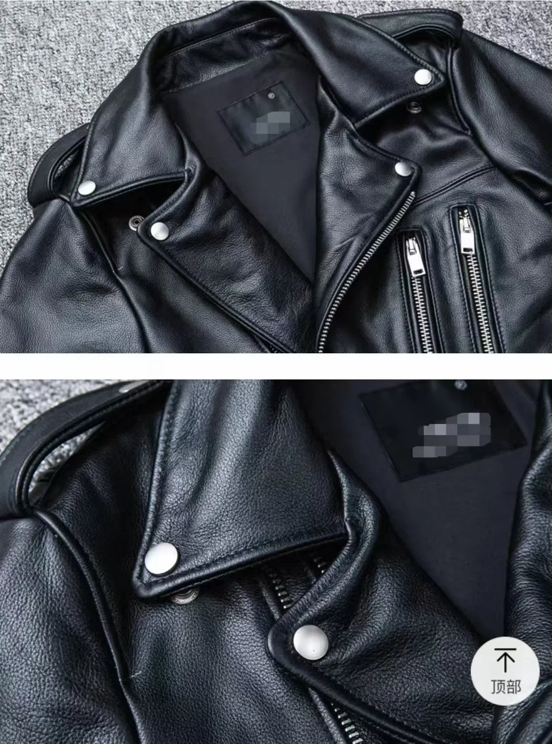 Winter and Autumn Men's Oversized Button-down PU Leather Coat with Multiple Zippers Polo Jacket, with Many Zippers
