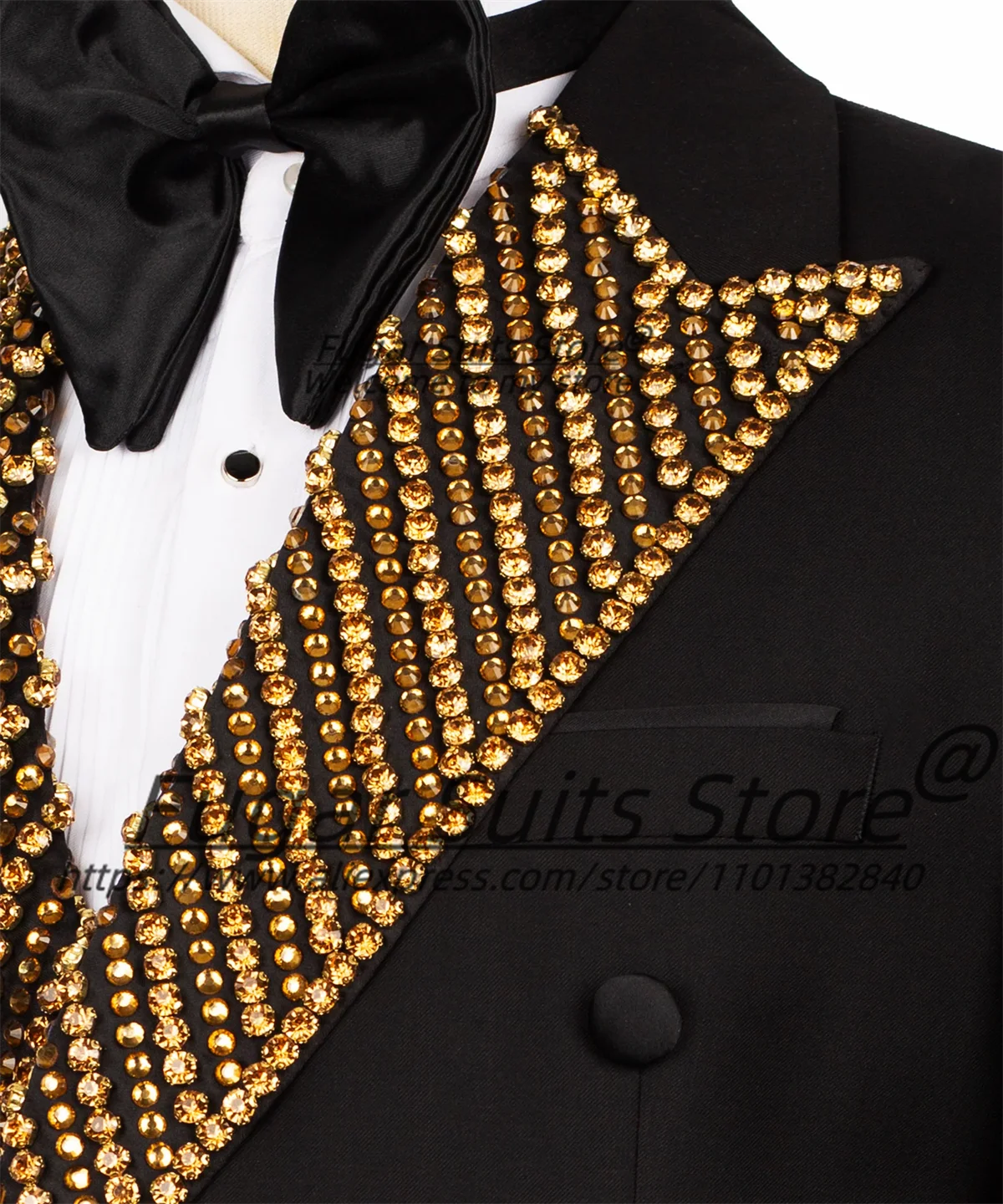 Gorgeous Diamond Peak Lapel Men Suits Customized Slim Fit Double Breasted Groom Wedding Tuxedos 2 Pieces Sets Male Prom Blazers