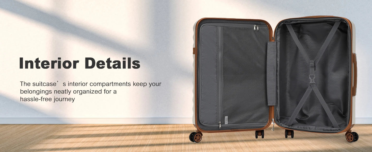 KONO ABS + PC hard case with 4 wheels, TSA lock trolley hand luggage/suitcase (55/65/75cm)