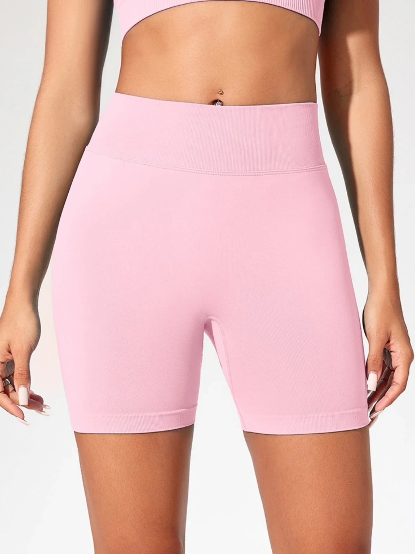 Seamless Women's Gym Yoga Exercise Pants High Waist Peach Hip Solid Color Tight Sexy Shorts Fitness Leggings