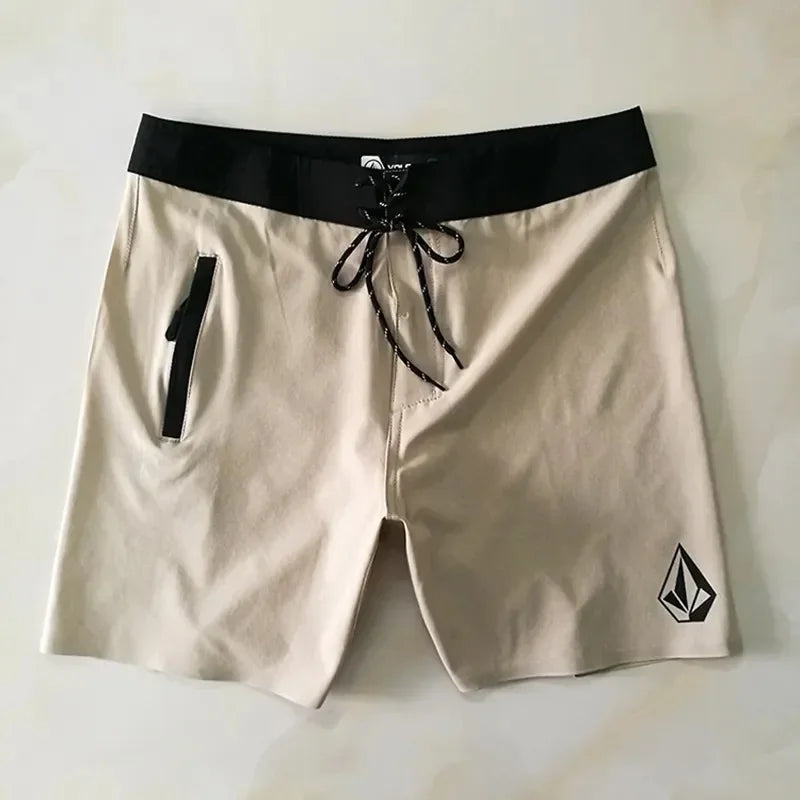 Pro Quick-dry Waterproof Board Shorts Laser  Lightweight Men's Boardshorts Spandex High Stretch Bermuda Brand Swim Trunks