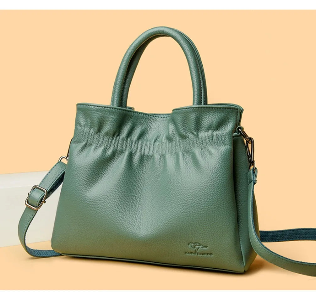 Luxury Soft Leather Shoulder Crossbody Bag for Women Mother 2025 Designer Handbags and Purse Female Small Casual Tote Sac A Main