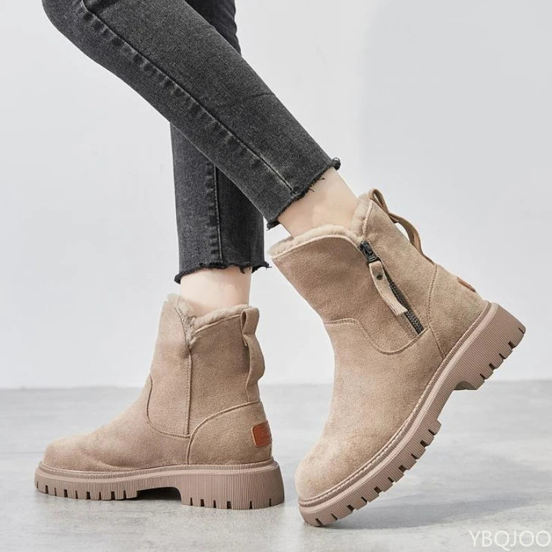 Large Size Winter Fashion Thick Sole Height Increasing and Plush Thick Women's Boots New Warm and Versatile Women's Short Boots