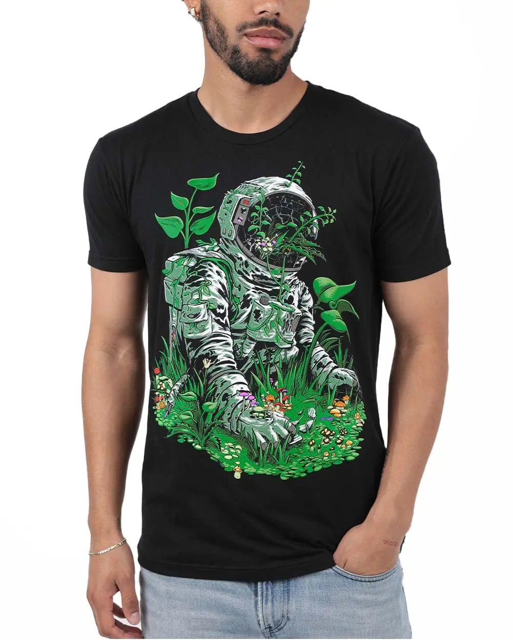 INTO THE AM Graphic Tees for Men S - 4XL Premium Short Sleeve Colorful T-Shirts Trippy Astronaut Designs High Quality 50988