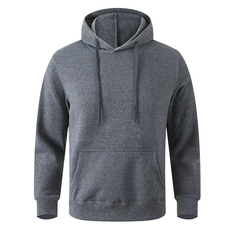 Winter Solid Color Men Hoodies Fleece Warm Mens Sweatshirt Fashion Men Fleece Warm  Sweatshirt