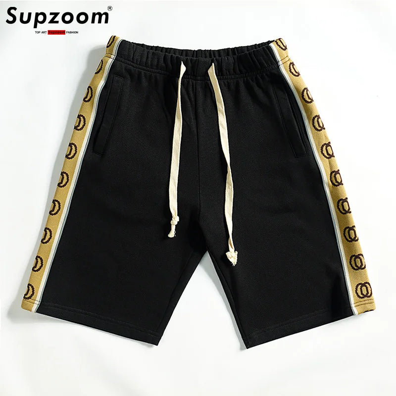 Supzoom New Arrival Top Fashion Cotton Elastic Waist Ribbed Letters Trend Loose Legged Summer Casual Ins Men Shorts