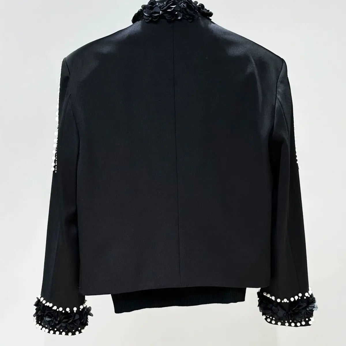 Fashion Men's Jacket Spring Autumn High-End Pearl Niche Personality Design Short Men's Stand Collar Coat