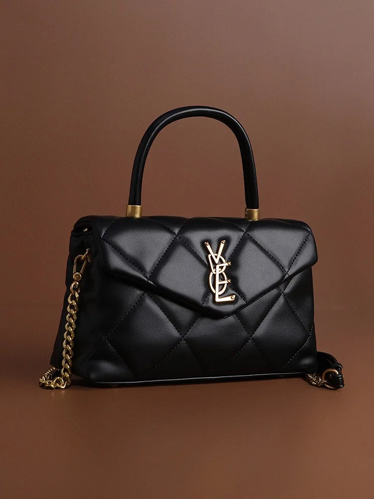 2025 new high-end diamond grid handbag fashion chain versatile shoulder crossbody bag