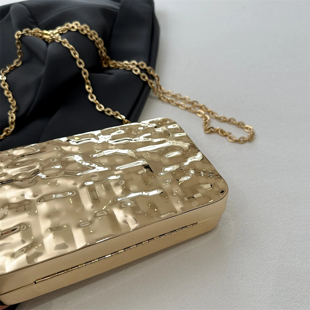MOODS Luxury Golden Evening Bags For Women Wedding Dinner Party Chain Shoulder Cross Body Bag 2024 Designer Purses And Handbags