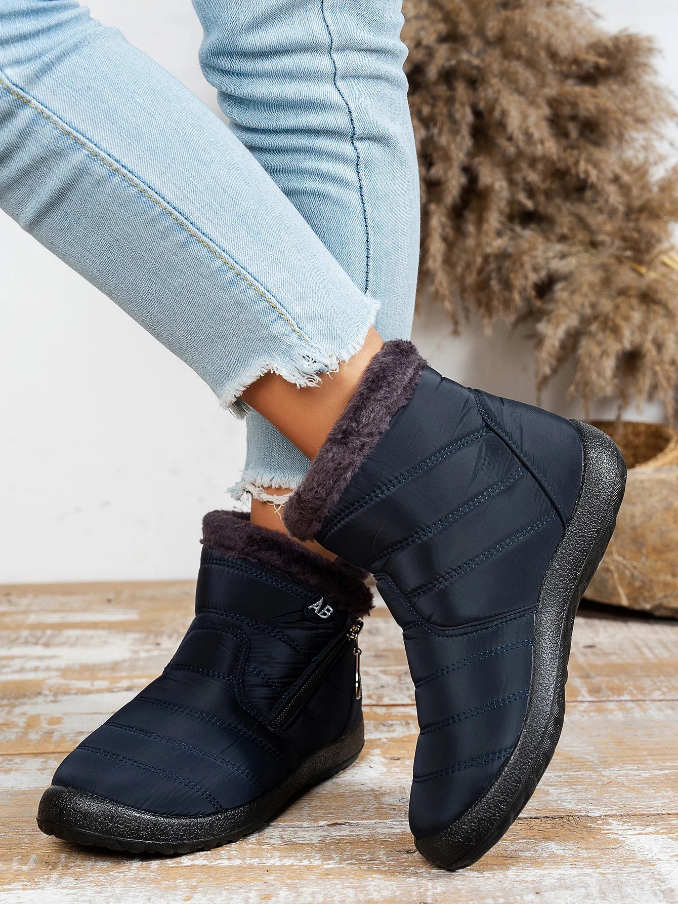 Women's shoes Solid-color warm mid-calf cotton boots women's Winter shoes Cotton boots cheap shoes clearance free shipping