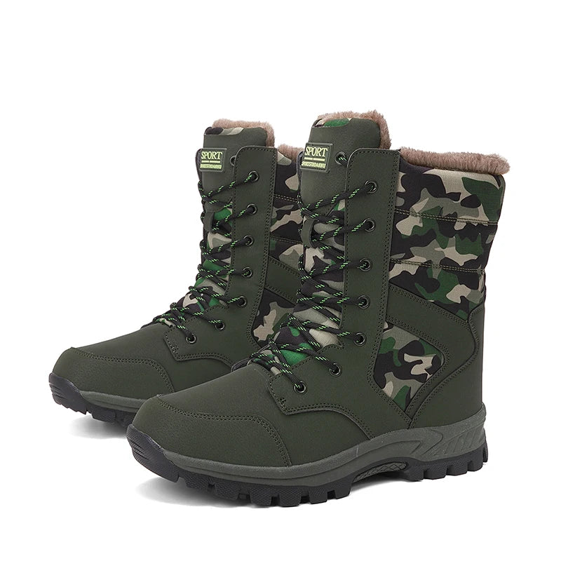 2025 new winter warm plush lined snow boots women's outdoor waterproof and non-slip plush cotton boots comfortable platform shoe