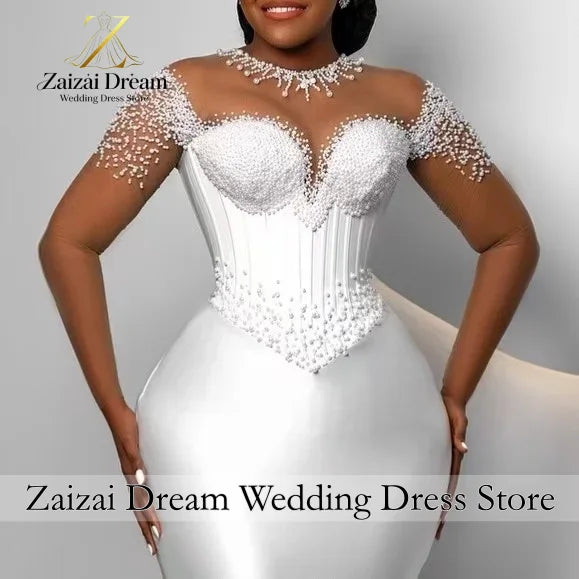 Customized Luxury Off Shoulder Sleeves Wedding Dresses 3D Flower Lace Celebrity Dress Exquisite High Quality Prom Party Gown