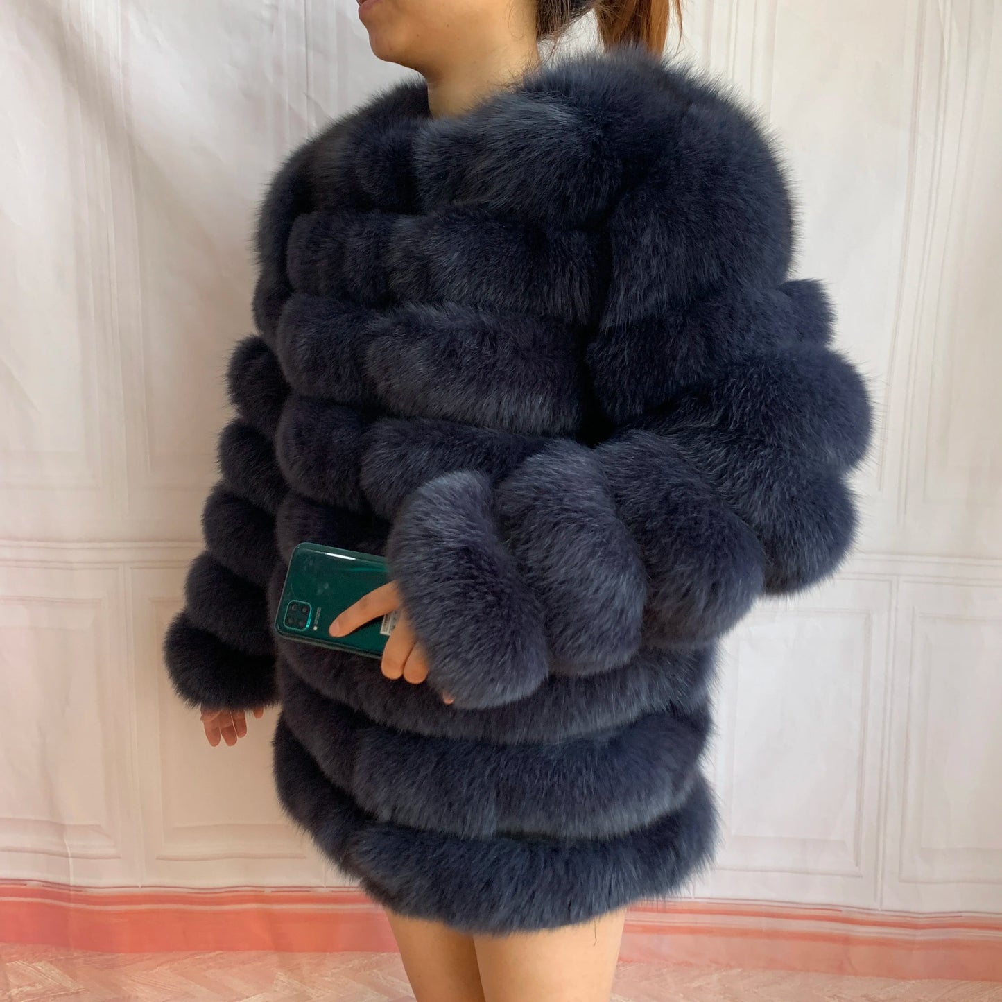 NEW Style Length Sleeves 4in1 Real Fur Coats Women Natural Real Fur Jackets Vest Winter Outerwear Women Fox Fur Coat Quality Fur