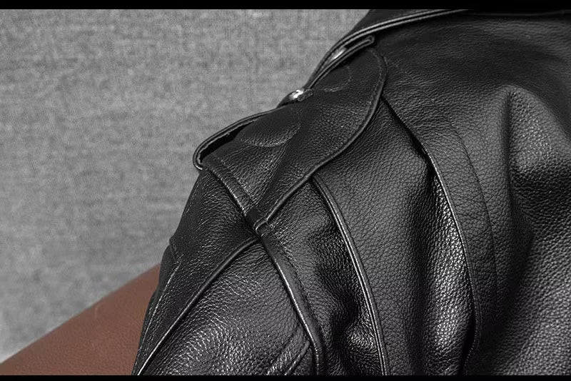 Mauroicardi Spring Autumn Cool Hard Black Pu Leather Motorcycle Biker Jacket Men Belt Zipper Luxury Designer Fashion Clothes