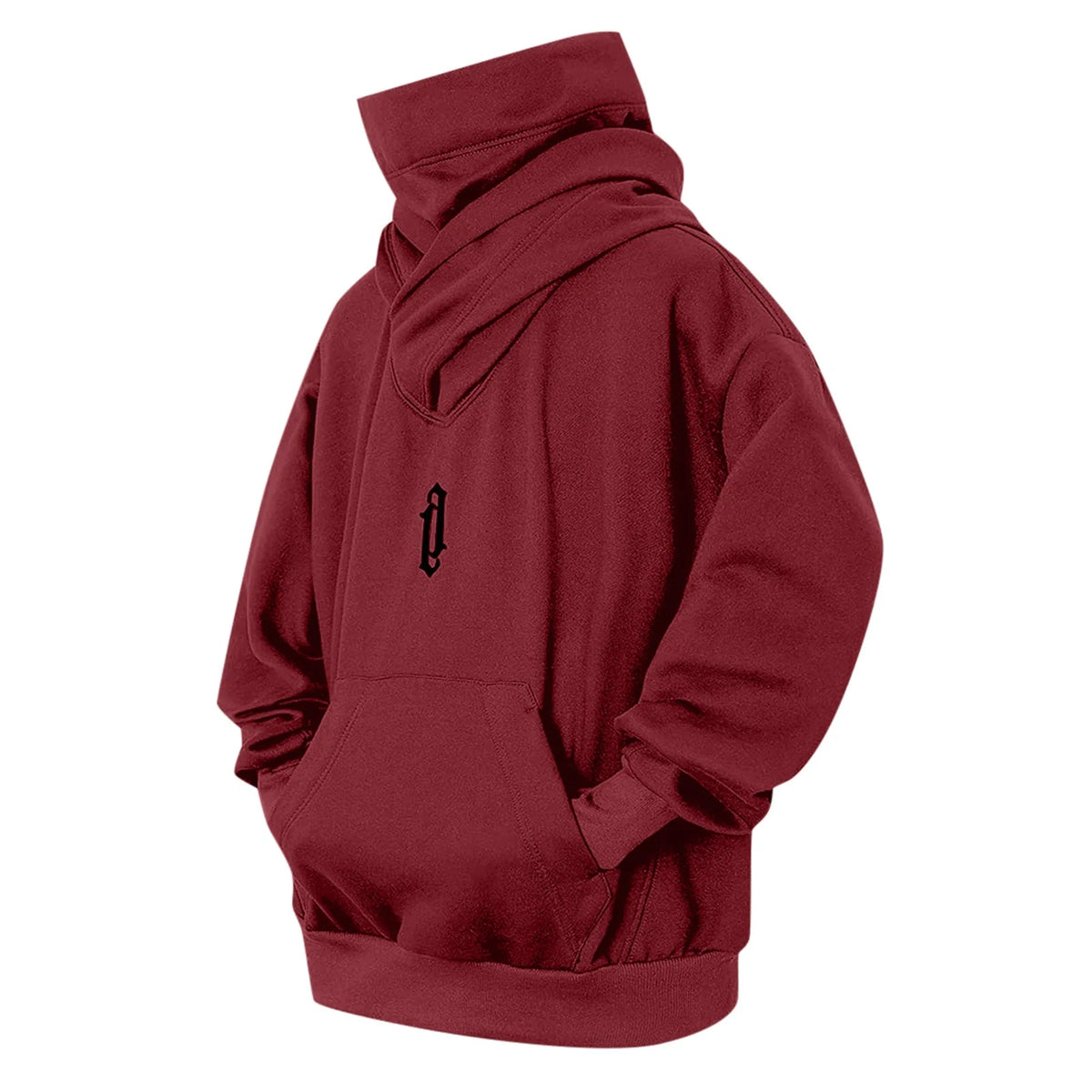 Embroidery Turtleneck Sweatshirt Oversized Y2K Men Women Hoody Japanese Ninja Hoodies Autumn Hip Hop Fleece Pocket Streetwear