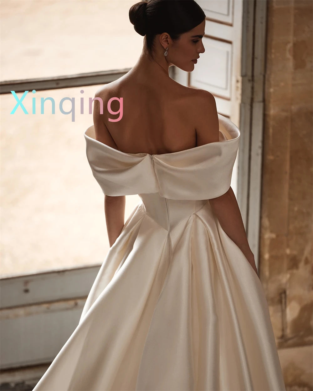 Customized High Quality Satin Wedding Dresses Dreamy Off-the-shoulder Gothic Wedding Dresses Luxury Dresses Women 2025 Wedding