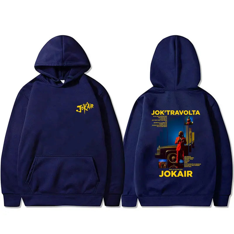 Rapper Jok'air Jok'travolta Graphic Hoodie Men Women Hip Hop Pop Music Pullover Hoodies Male Casual Cotton Vintage Sweatshirt