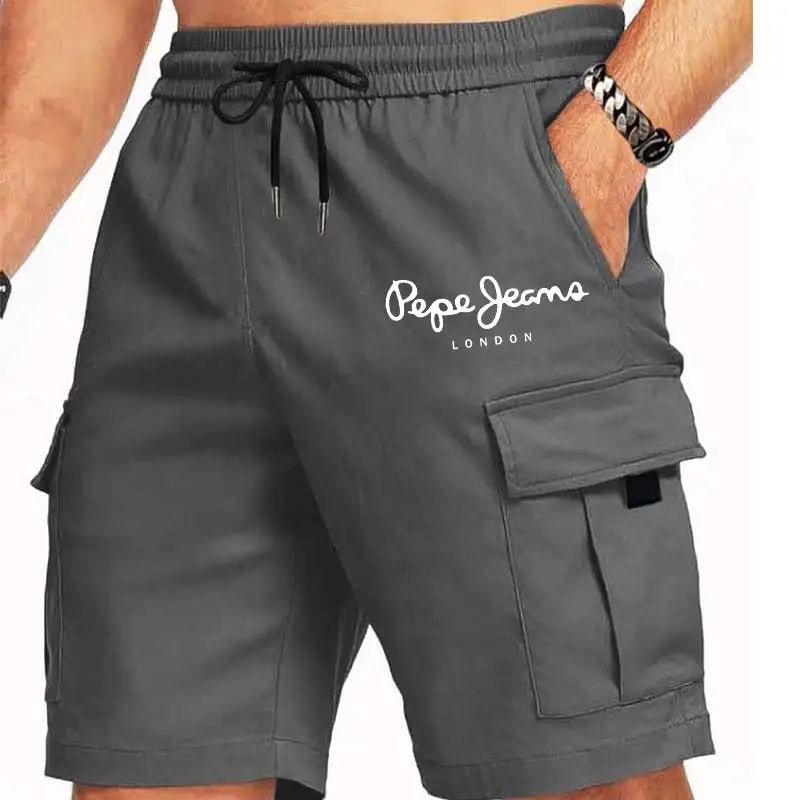 2026 Mens Cargo Shorts Summer Letter Print Short Casual Shorts for Outdoor Work Hiking Travel Durable Multi Pocket Lightweight