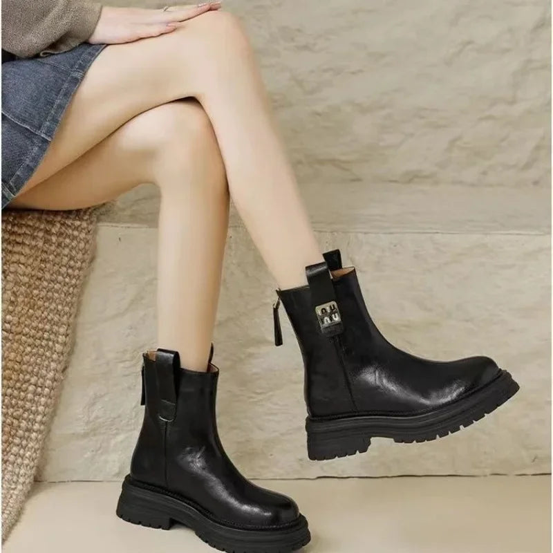 Women Winter Fleece Lined Snow Boots Non Slip Warm Short Boots for Cold Weather