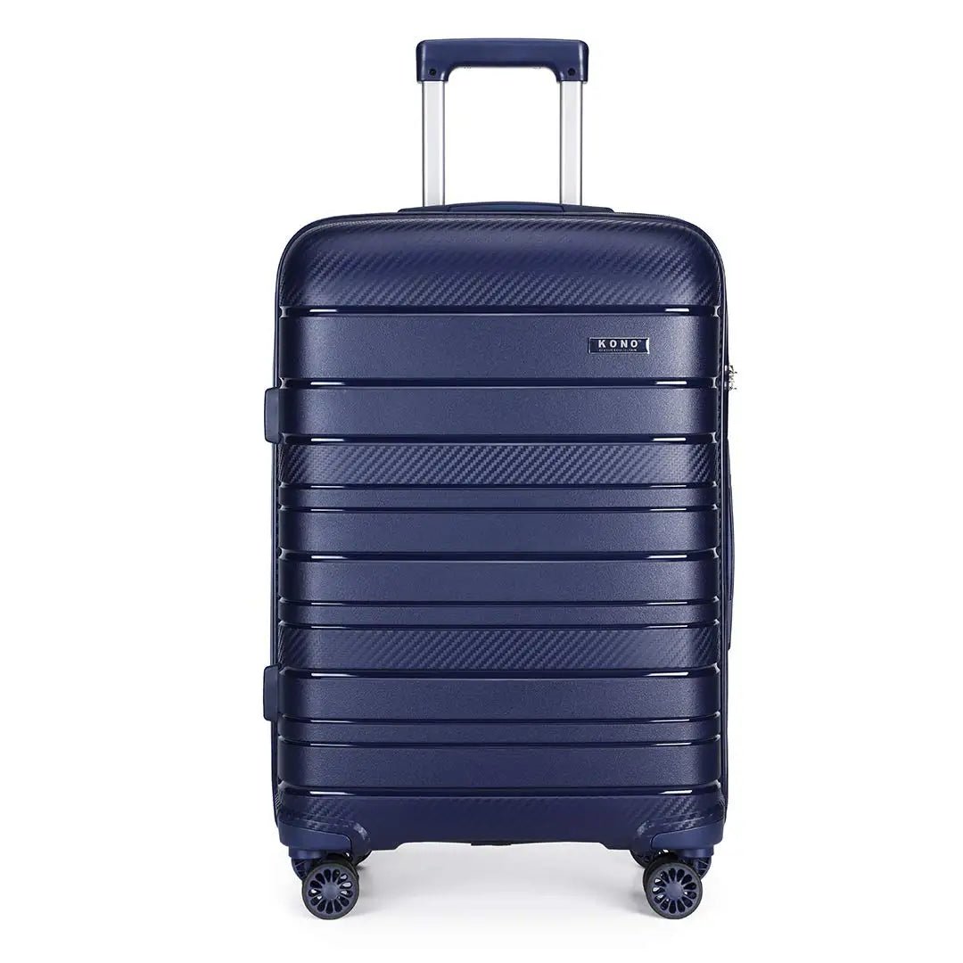 KONO 40L hand luggage Trolley Suitcase Lightweight 4 Twin wheels Hard suitcase TSA Lock Polypropylene