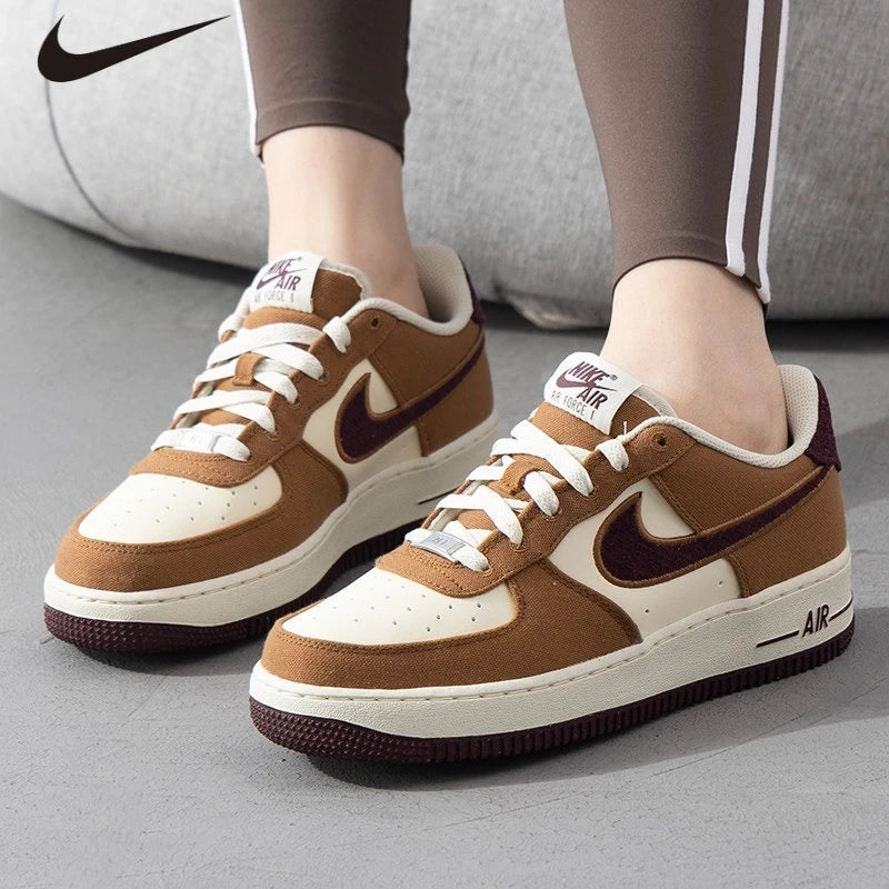 Nike Air Force 1 LV8 3 GS Sneakers, Canvas Velvet Swoosh Air-Sole Cushion Notebook Doodle Casual Shoes for Youth FN4731-200