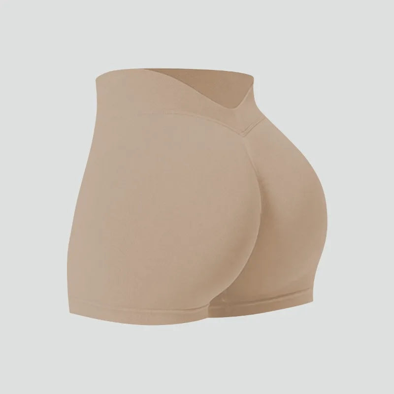 Women Summer V- Waisted Yoga Shorts Fashionable and Sexy Running Fitness Pants Gym High Elastic Hip Liftting Sports Shorts
