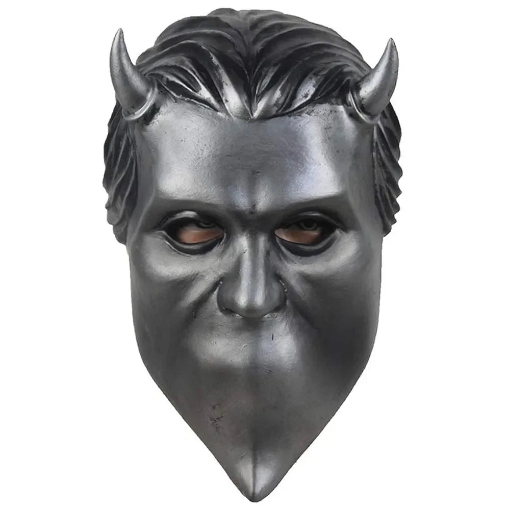 Nameless Ghouls Mask Deluxe Latex Ghost Band Mask Halloween Cosplay Party Props Silvery