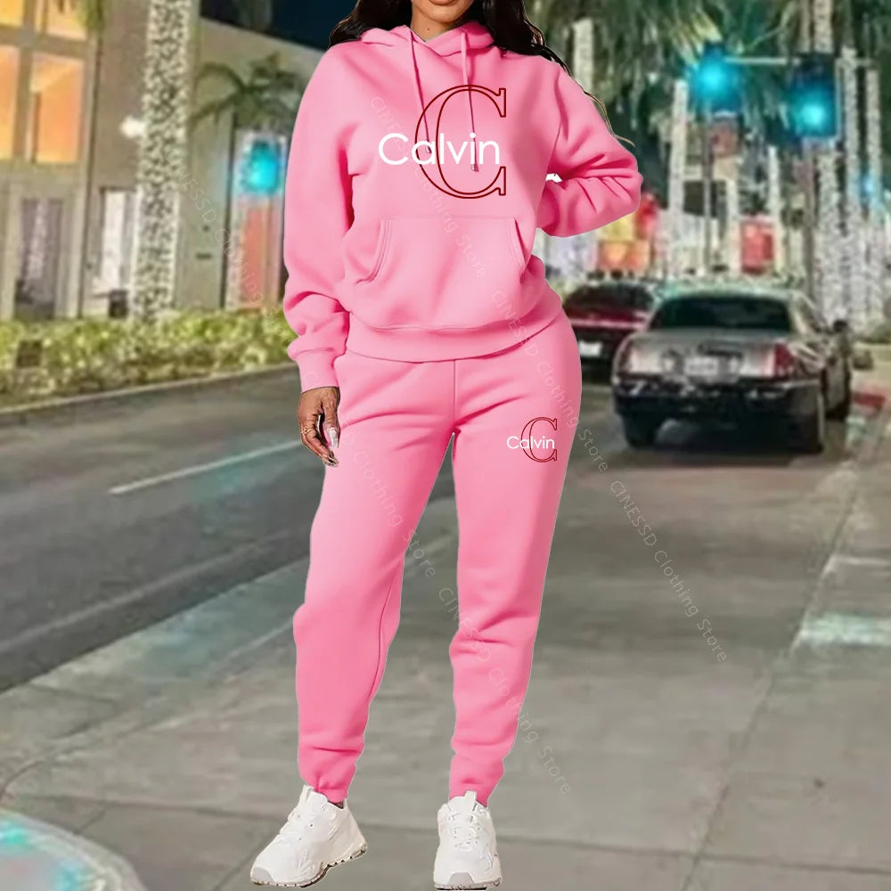 Hoodies Women Pants Sets Sweatshirt And Sweatpant Full Outfit Spring Autumn Loose Fit Stylish Trendy Designer Clothing Women Set