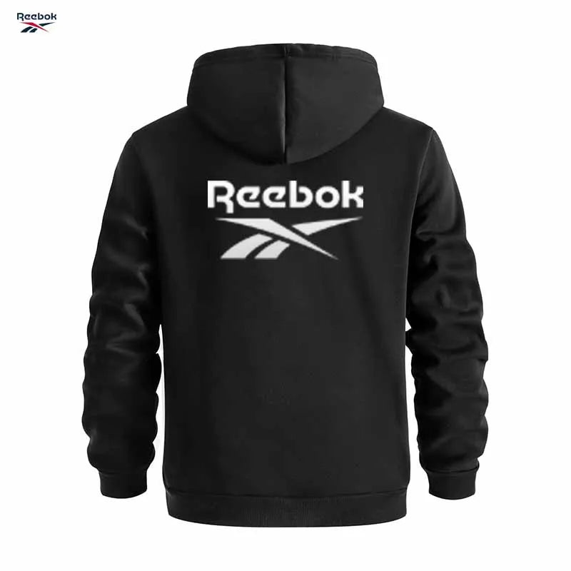 Reebok Men's Sports Sweatshirt, Loose and Casual, Pullover Hooded Shirt, Plain Color with Multiple Pockets Design, Simple and Li